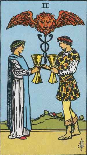 Two of Cups from Rider-White-Smith